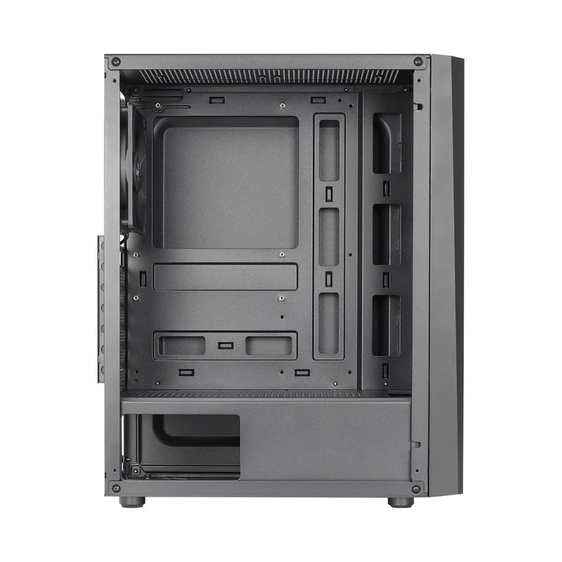 Aerocool DELTABKV1 ATX PC Case RGB Front Full Side Window 12cm Fan Black