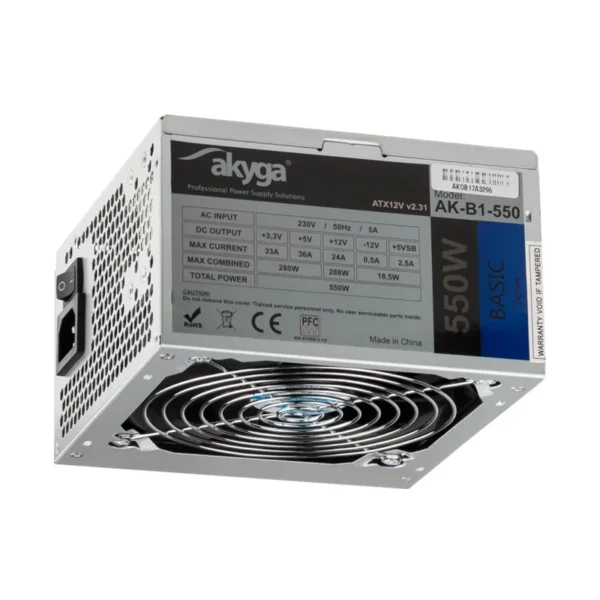 Akyga AK-B1-550 power supply unit 550 W 20+4 pin ATX ATX Grey