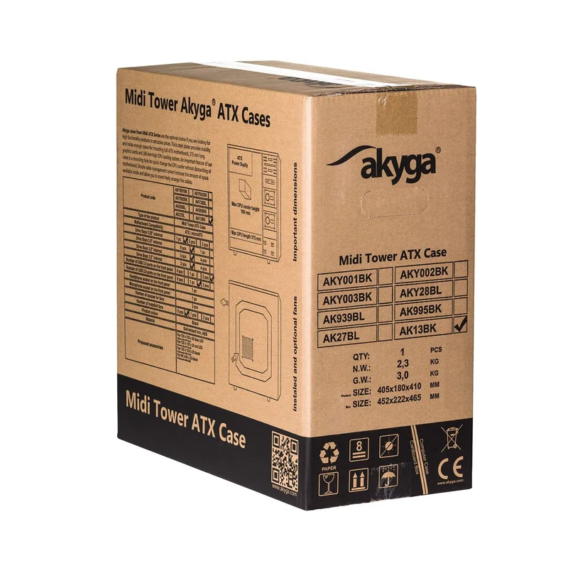 Akyga AK13BK computer case Micro Tower Black