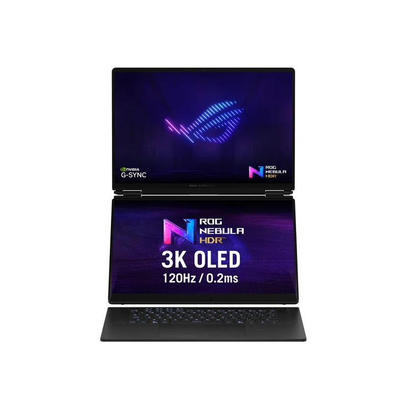 ASUS ROG Zephyrus Duo 16 GX651AX-U9322X Ultra 9 386H 2x16.0"3K Touch OLED 120Hz 1100nits AG 32GB LPDDR5X SSD2TB GeForce RTX 5090 24GB Cam1080p + IR 90WHrs W11Pro Aluminum Stellar Grey