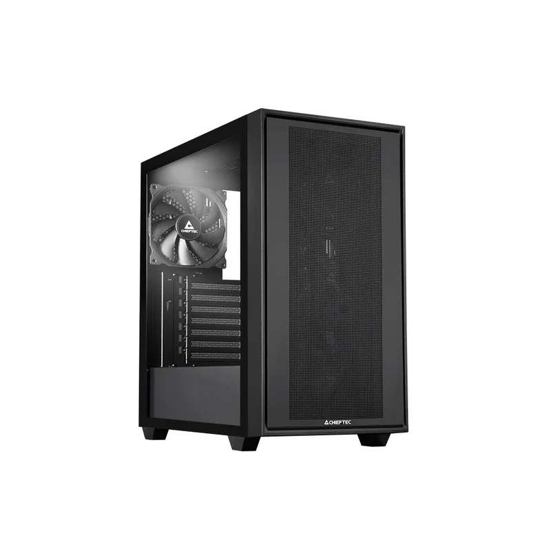 Chieftec Midi Tower GS-03B-BLK-OP, Schwarz Black