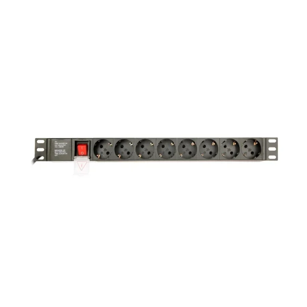 EnerGenie EG-PDU-014 Rack Power Distribution Unit (8 Schuko sockets, 1U, 16A, Schuko plug, 3m, black color)