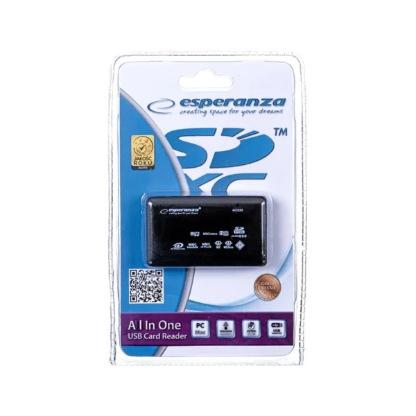 Esperanza EA119 card reader Black USB 2.0