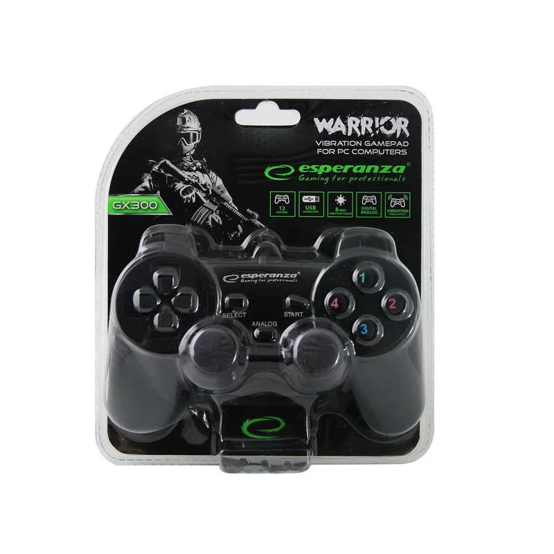 Esperanza EG102 Gaming Controller Black USB 2.0 Gamepad Analogue / Digital PC, Playstation 3