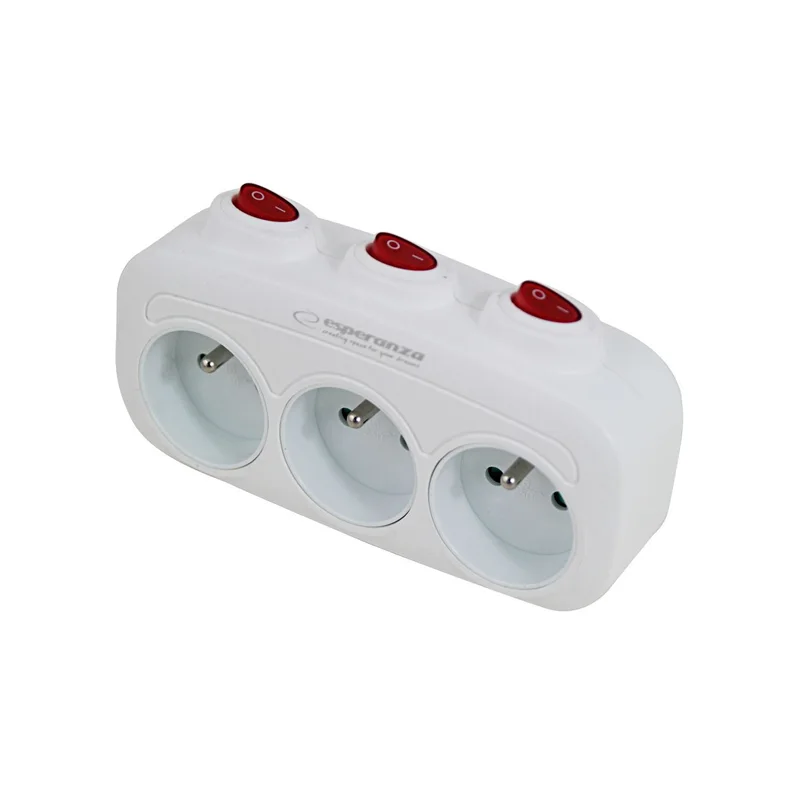 Esperanza ELK307W Electrical Splitter 3 sockets switch White