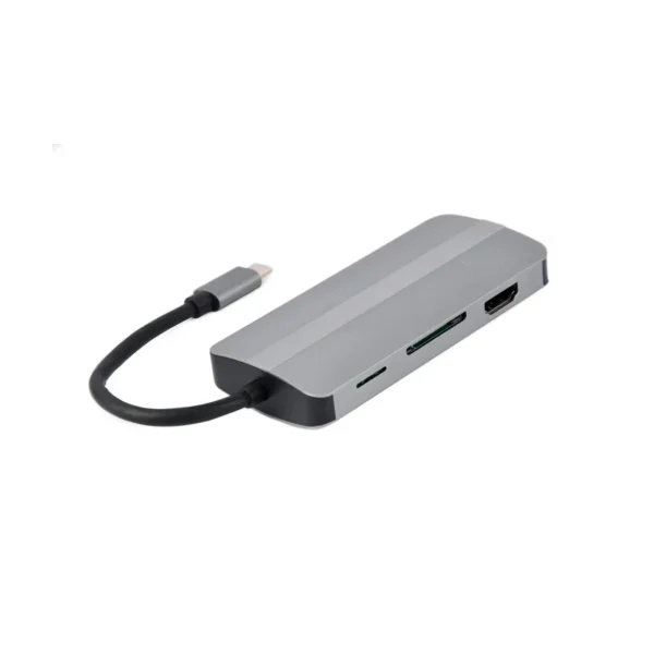 Gembird A-CM-COMBO8-02 notebook dock/port replicator USB Type-C Silver