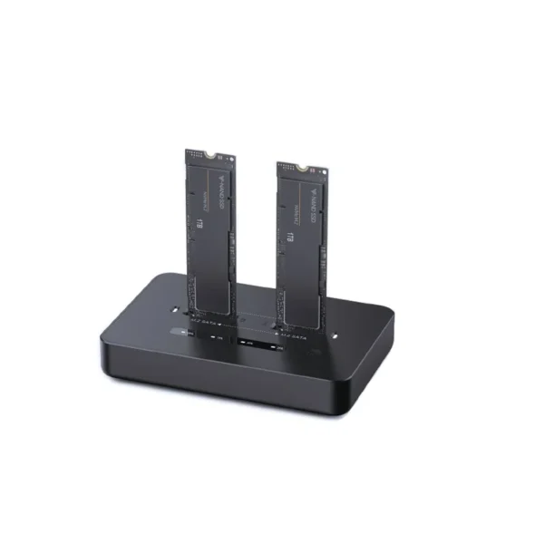 Gembird DD2-U3M2 Desktop dual drive USB Type-C M.2 NVME (and SATA) SSD docking station, black