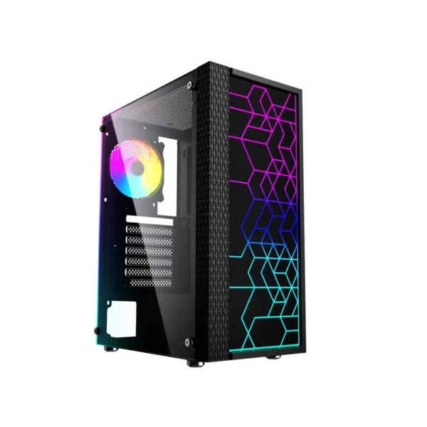 Gembird Fornax 2500 ARGB Gaming ATX computer case, Midi Tower, backlight, Black