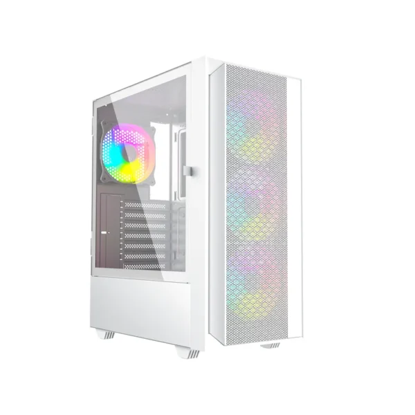 Gembird Fornax 4000W ARGB gaming ATX computer case, Midi Tower, backlight, White