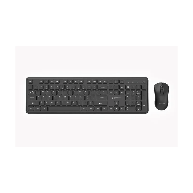 Gembird KBS-WPS-01 Slim Pro Business wireless desktop set, black, US layout