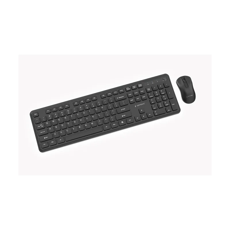 Gembird KBS-WPS-01 Slim Pro Business wireless desktop set, black, US layout