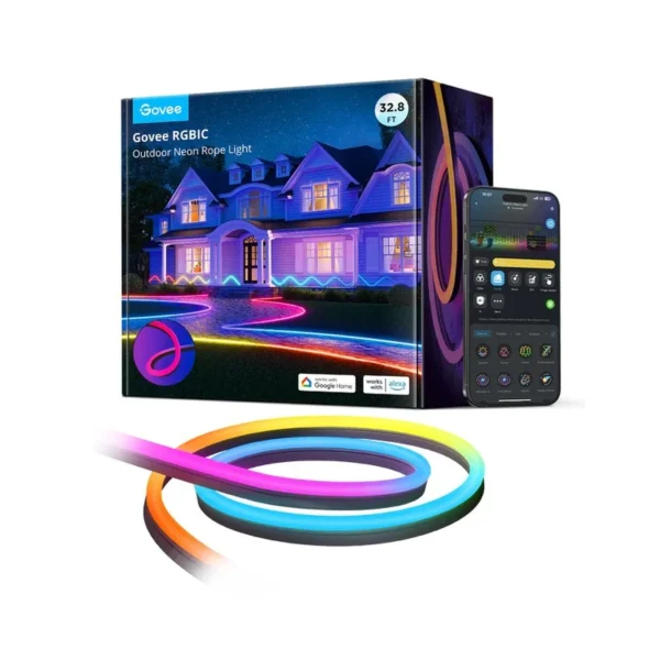 Govee H61A8 Outdoor Neon LED Strip Lights 10m with Wi-Fi, Bluetooth and RGBIC