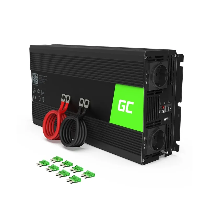 Green Cell INV25 power adapter/inverter Auto 1500 W Black
