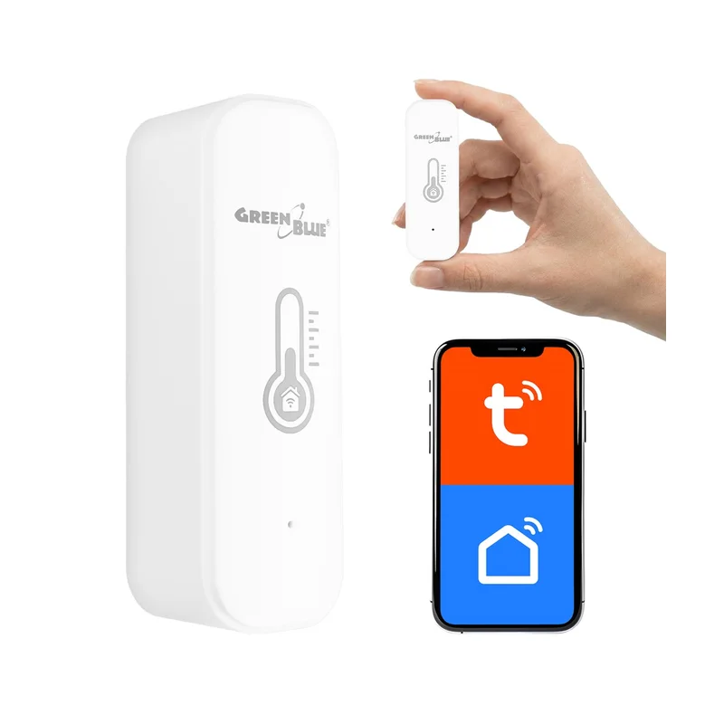 GreenBlue WiFi Temperature and Humidity Sensor, Android/iOS/Alexa/Google Home, 3.0V DC, LR03x2, GB737