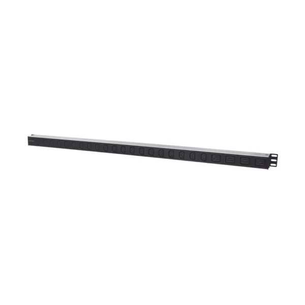 Intellinet Vertical Rackmount 24-Output Power Distribution Unit (PDU), 20 x C13 & 4 x Output C19, Removable Power Cable, Rear C20 Input