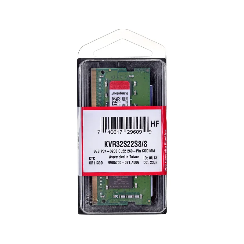 Kingston Technology ValueRAM KVR32S22S8/8 memory module 8 GB 1 x 8 GB DDR4 3200 MHz