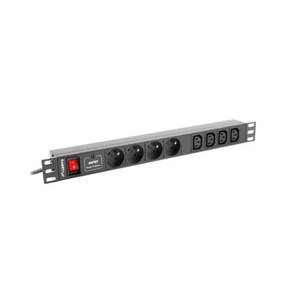 Lanberg PDU-04E04I-0200-BK power distribution unit (PDU) 4 AC outlet(s) 1U Black