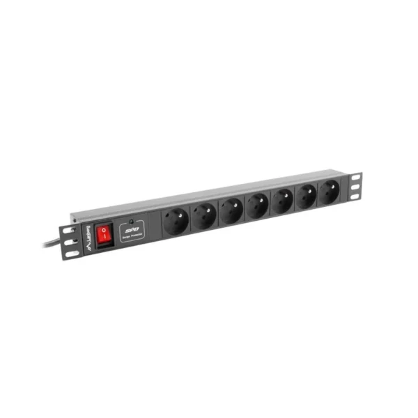 LANBERG PDU RACK POWER STRIP (1U,10A,7X 230V,2M)