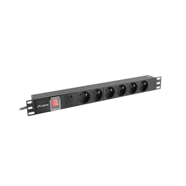 LANBERG POWER STRIP PDU RACK 19" (1U, 16A, 6X 230V PL, 2m)