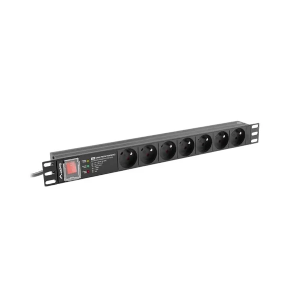 LANBERG POWER STRIP PDU RACK 19" (1U, 16A, 7X 230V PL, 2m)