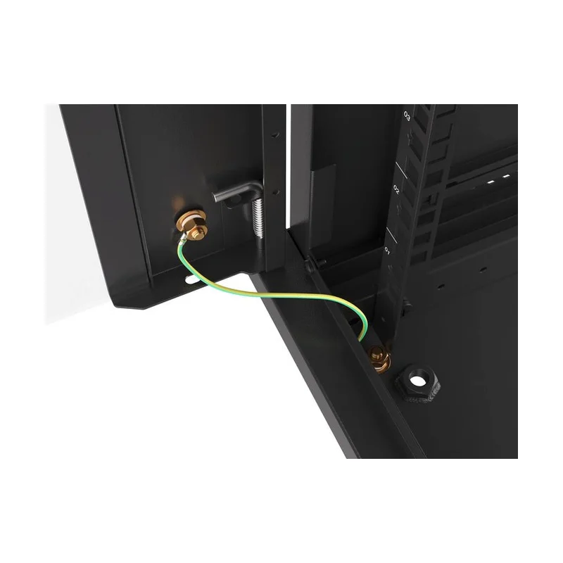 Lanberg wall-mounted installation rack cabinet 19'' 27U 600x600mm black (glass door)
