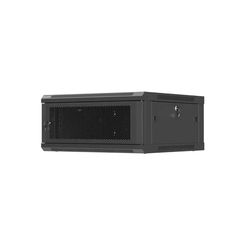 LANBERG WALL-MOUNTED INSTALLATION RACK CABINET 19" 4U 600X600 BLACK, PERFORATED DOOR (FLAT PACK)