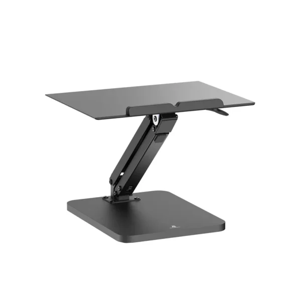 Maclean desk stand for monitor or laptop, gas spring, for standing and sitting work, black, MC-493