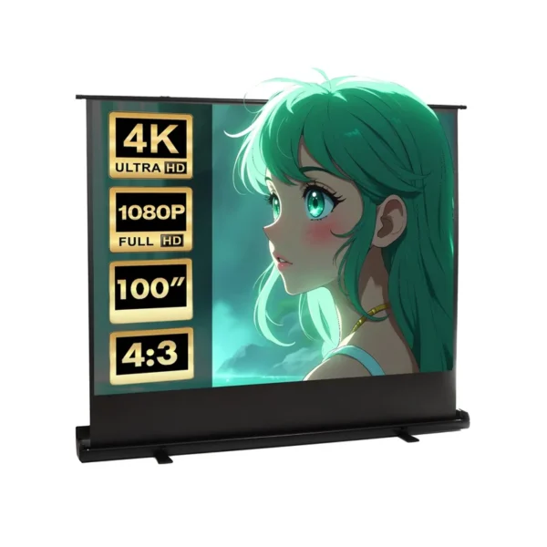 Maclean MC-211 Portable Projection Screen, Compact, Floor, 100", 4:3