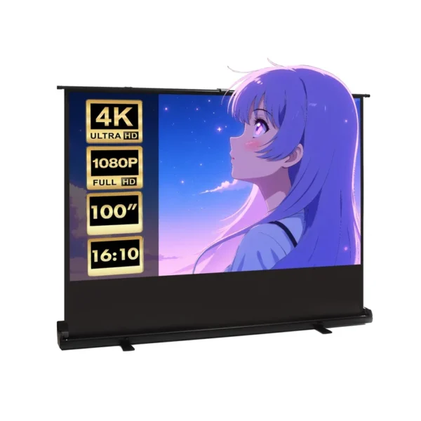 Maclean MC-213 Portable Projection Screen, Compact, Floor, 100", 16:10