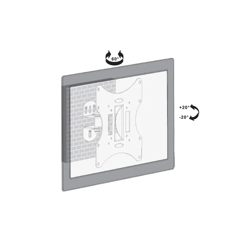 Maclean MC-501A Universal Wall TV Bracket 23-42" uo to 30kg vesa 200x200 Black