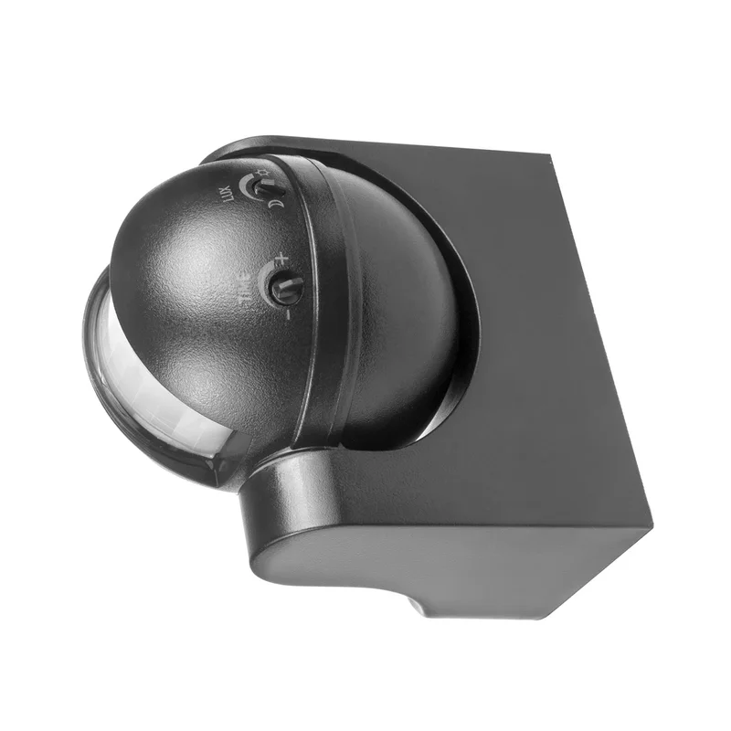 Maclean MCE358 GR Infrared PIR Motion Sensor IP44 Grey Range 12m Max Load 800/1200W Movement Detector