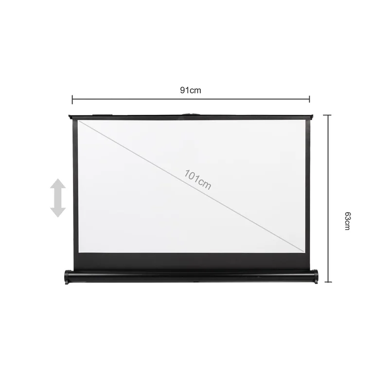 Maclean Portable Projection Screen Compact 40" 16:9 Free-Standing Office Cinema Matt White Home