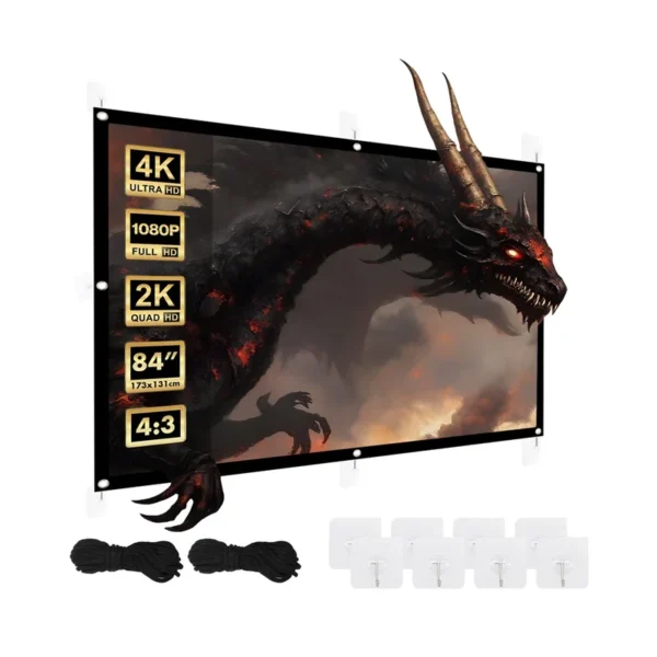 Maclean projection screen, 84", 175x131cm, 25mm 4:3 border, tension hooks, MC-166