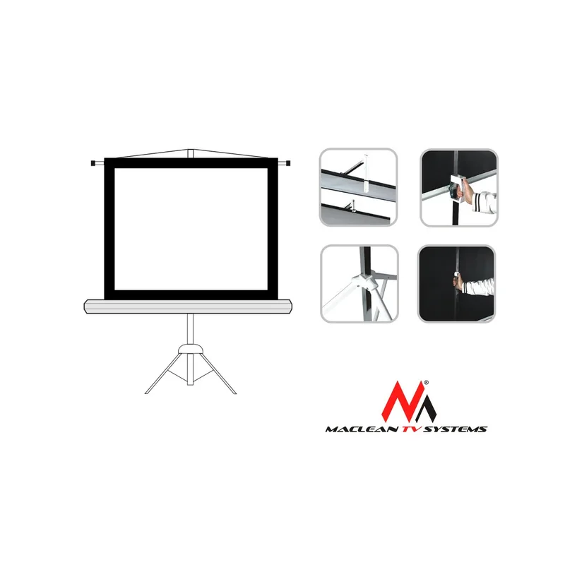 Projection Screen With 200x200 Tripods Maclean MC-680