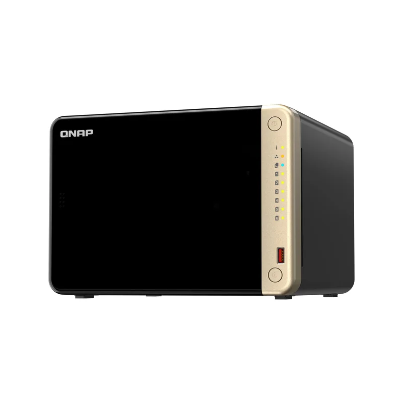 QNAP TS-664 NAS Tower Intel® Celeron® N5095 8 GB DDR4 0 TB QNAP QTS Black, Bronze