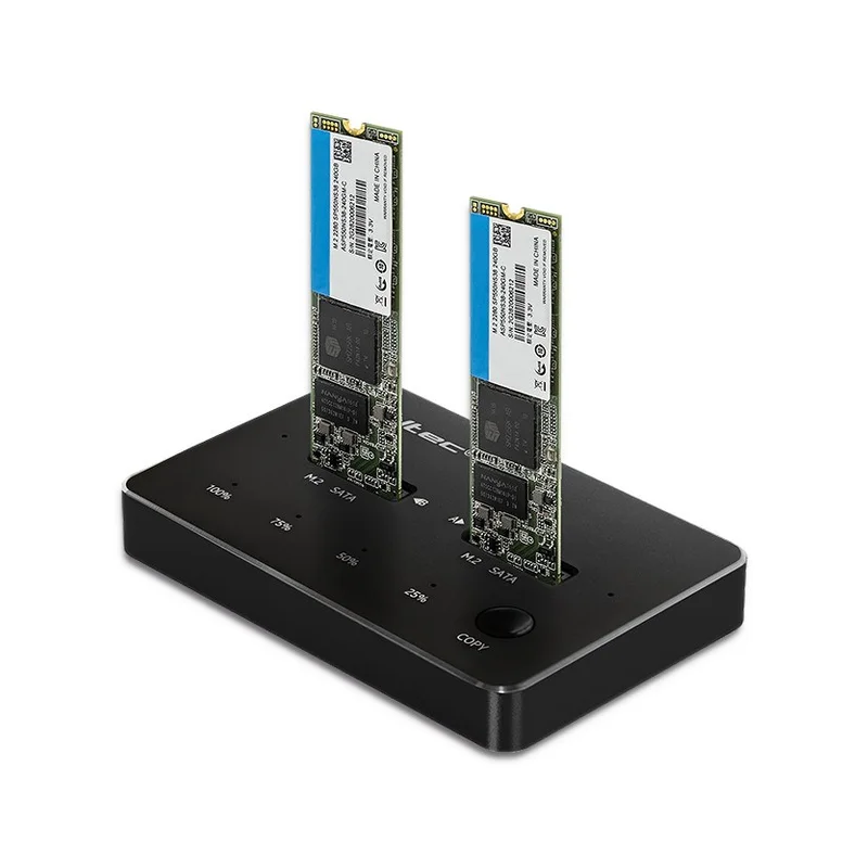 Qoltec 50310 Drive docking station 2x SSD M.2 SATA | NGFF | USB Type C