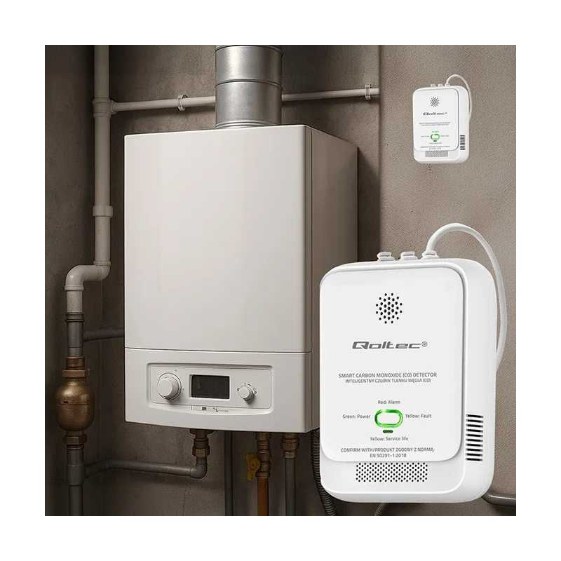 Qoltec 52576 Carbon monoxide sensor | CO detector | alarm 85dB | LED