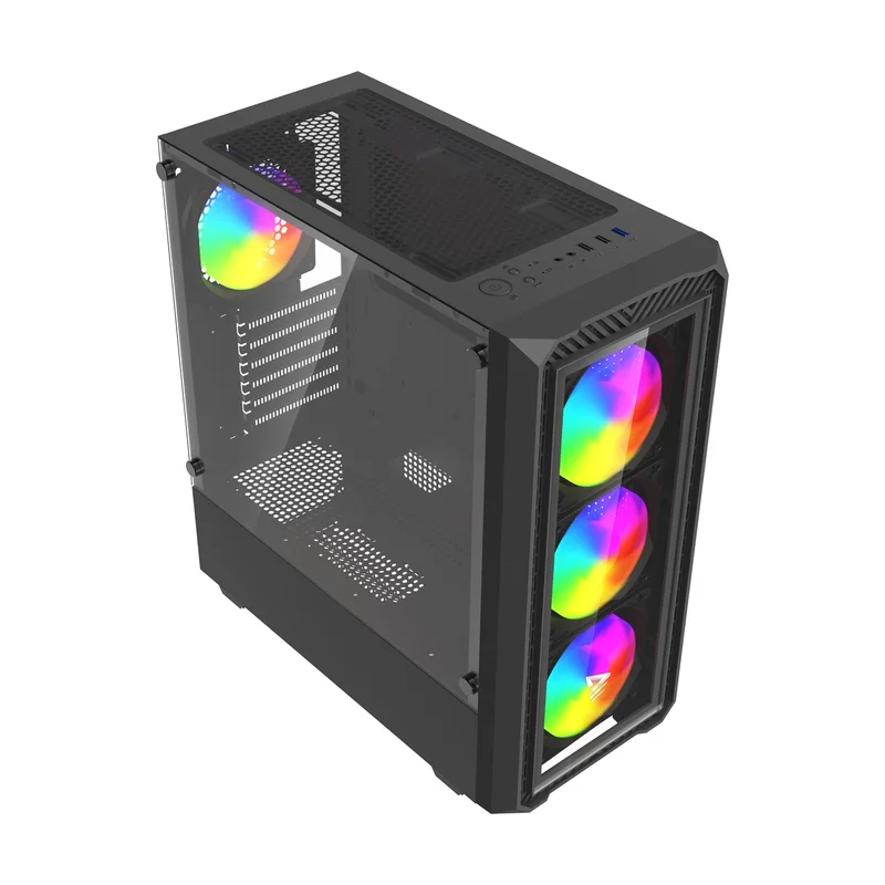 Savio Noctis Glass RGB Cube Black