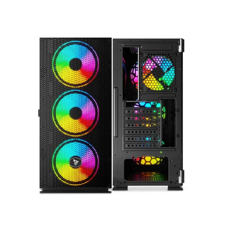 SAVIO PC Case Raptor X1 ARGB Glass/Mesh Black