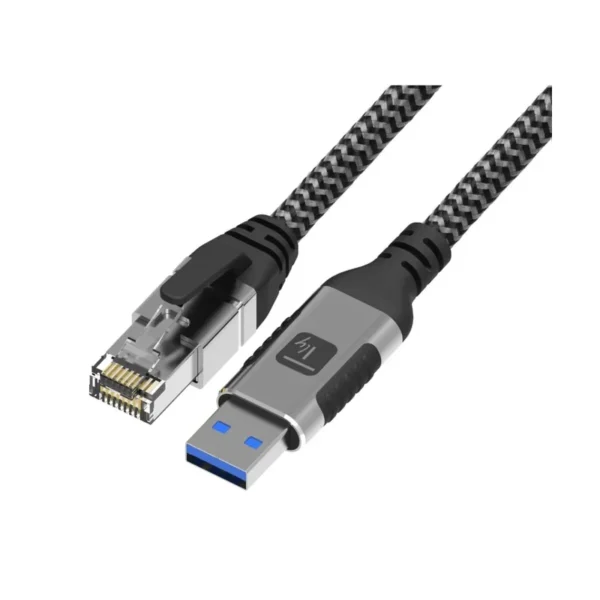 Techly ICOC U3A-RJ45-010 networking cable Black, Silver 1 m Cat6 F/UTP (FTP)