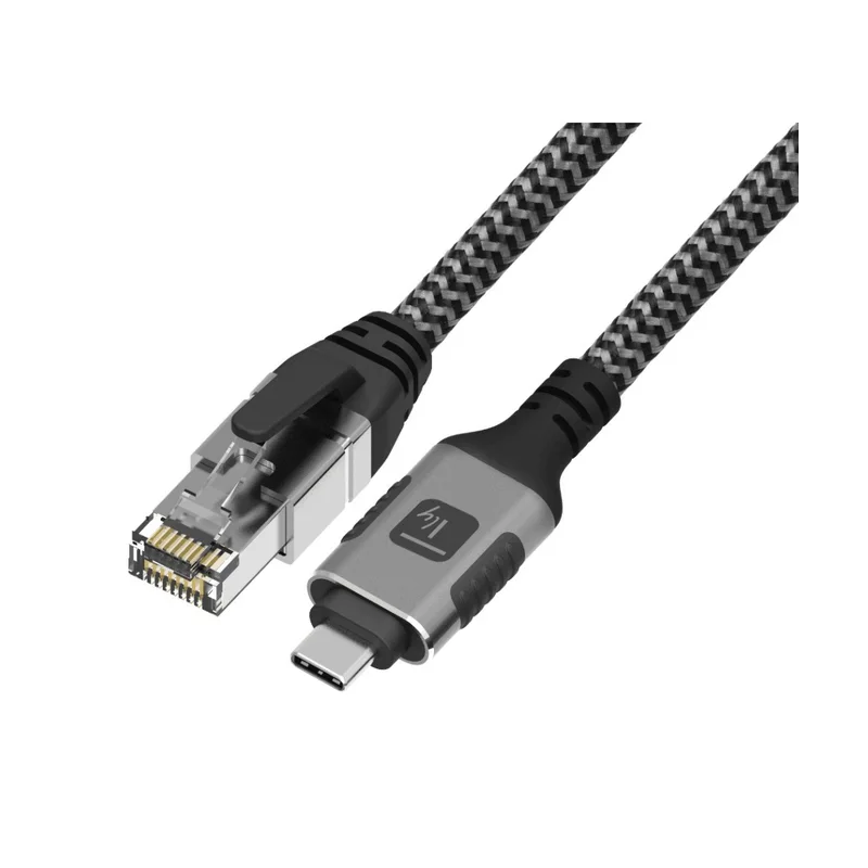 Techly ICOC U3C-RJ45-010 networking cable Silver, Black 1 m Cat6 F/UTP (FTP)