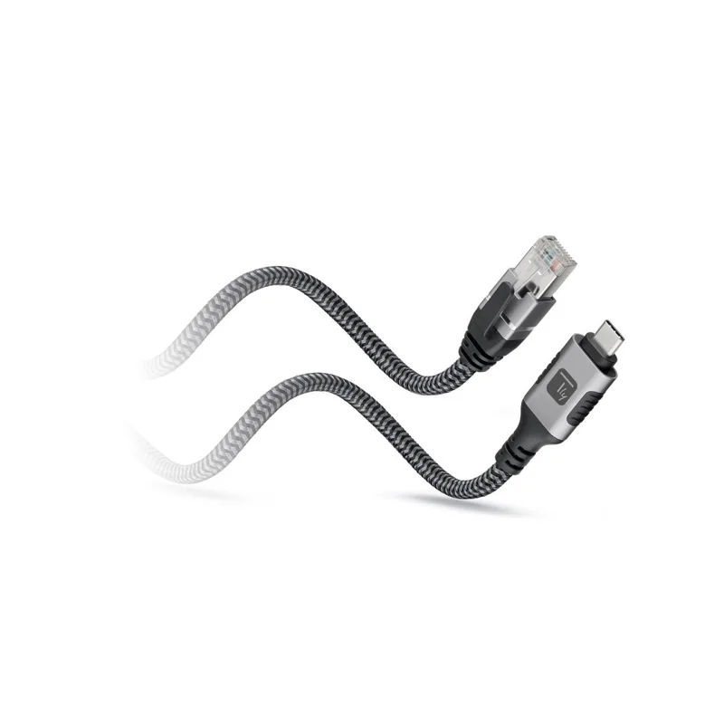 Techly ICOC U3C-RJ45-010 networking cable Silver, Black 1 m Cat6 F/UTP (FTP)