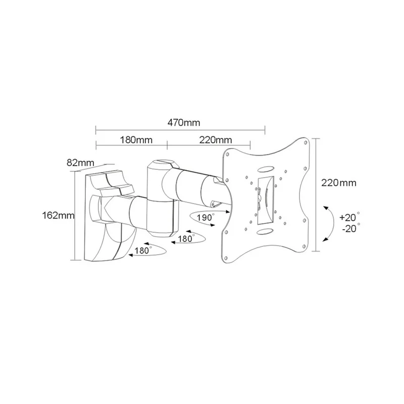 TV Wall Mount Bracket LCD LED Plasma 23-42'' up to 30kg max vesa 200x200 Silver