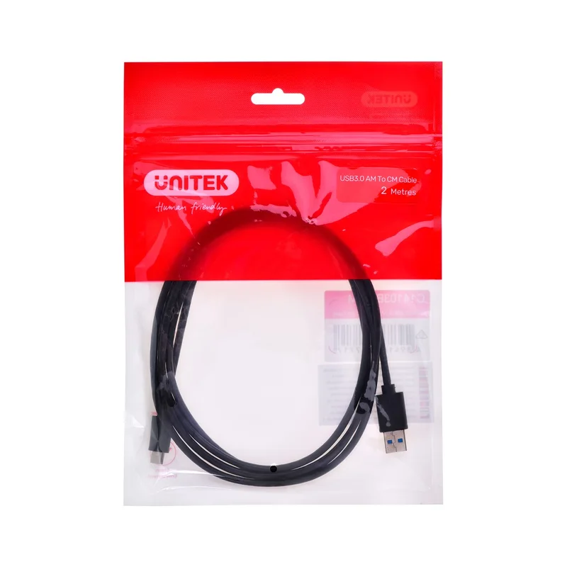 UNITEK CABLE USB-C, USB-A, 5 GBPS, 2M