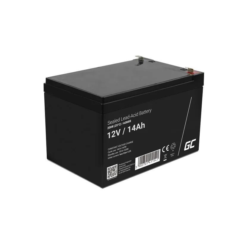 Green Cell AGM08 industrial rechargeable battery Sealed Lead Acid (VRLA) 14000 mAh 12 V