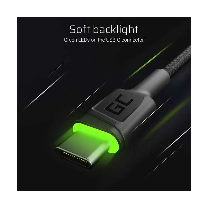Green Cell KABGC13 USB cable USB 2.0 2 m USB A USB C 0.48 Gbit/s Black
