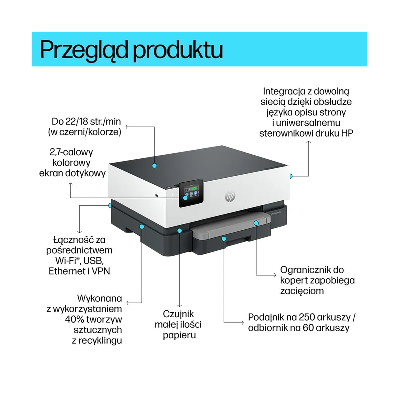 HP OfficeJet Pro 9110b Wireless Color Printer, Two-sided printing