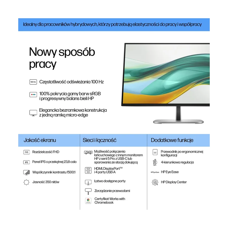HP Series 5 Pro 23.8 inch FHD Monitor - 524pf