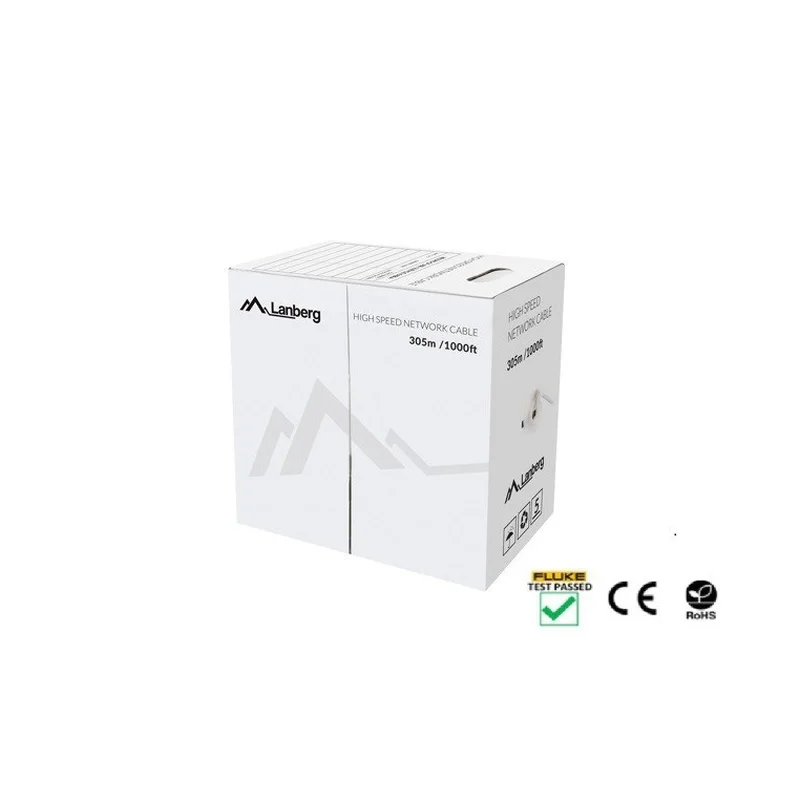 LANBERG CABLE UTP CAT.5E 305M WIRE CU GRAY FLUKE