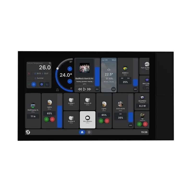 Shelly Display XL Wi-Fi Bluetooth Smart Home Control Panel, Black